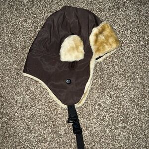 Elegant Vintage OG Brown Black Cream Trapper Cozy Warm Winter Hat